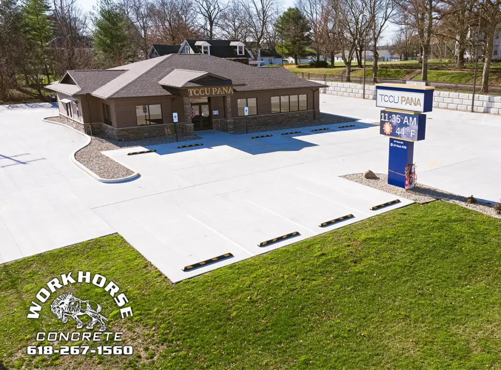 Workhorse Concrete commercial concrete services, parking lot - Pana IL